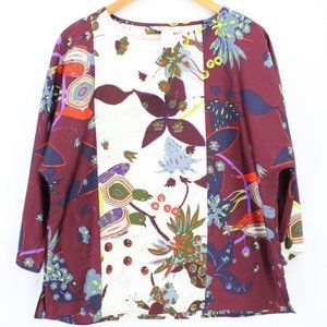 Drapers & Damons Blouse Top Womens Multicolor Lightweight Floral Pattern Size L